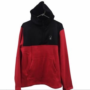 Spyder 3/4 zip racing red hoodie sweater NWT